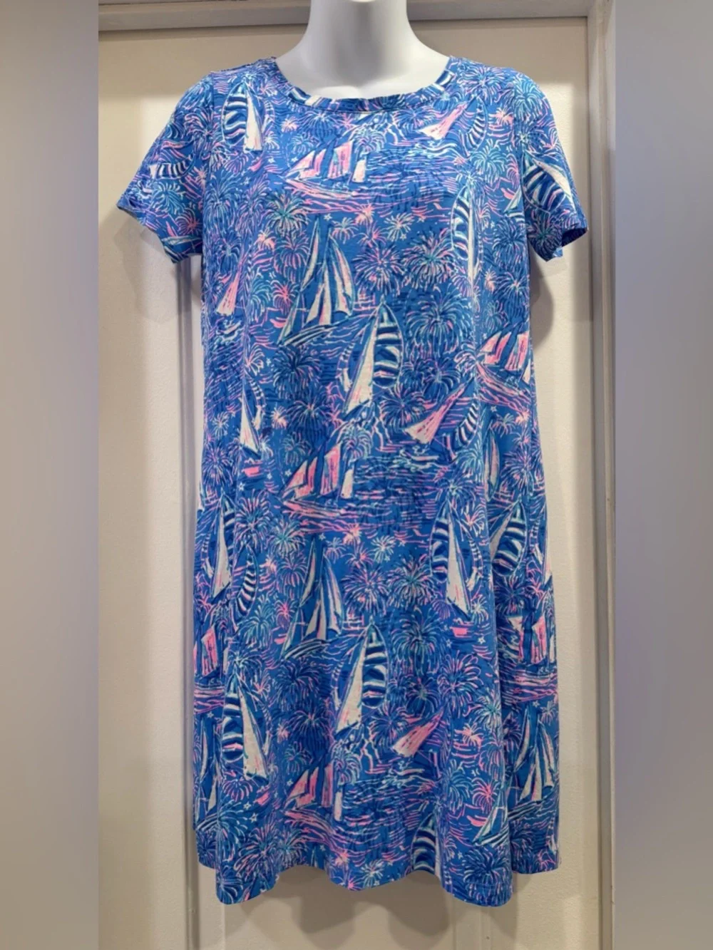 Lilly Pulitzer Cody It’s a Sailabration Pima Cotton T-Shirt Dress Small